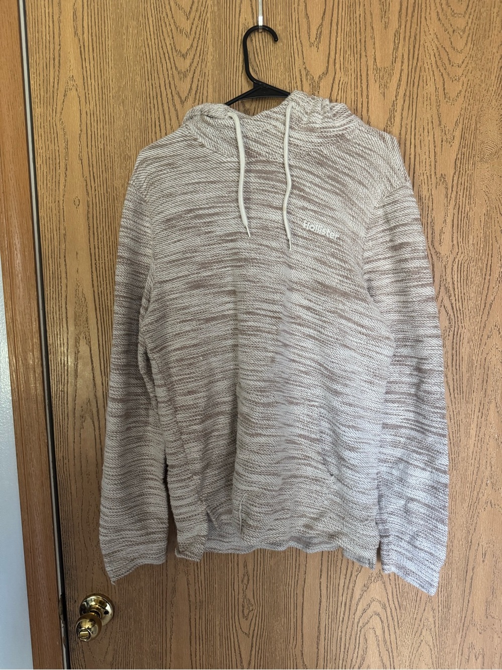 Hollister Light Brown Heathered Hooded Pullover Shirt